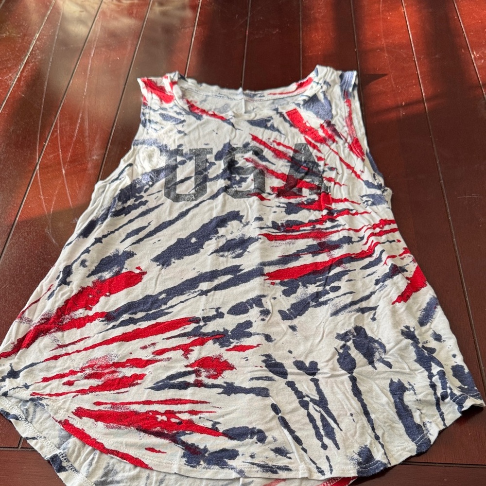 USA Graphic Tie-Dye Tank Top